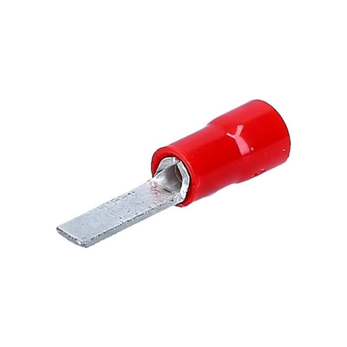 Flat Pin terminal 3mm pressing type, red 0,25-1,6 mm²