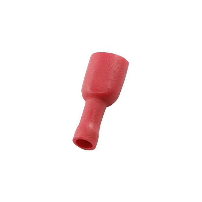 Female snap-on 6,3mm total shrouded pressing type, red 0,25-1,6 mm²