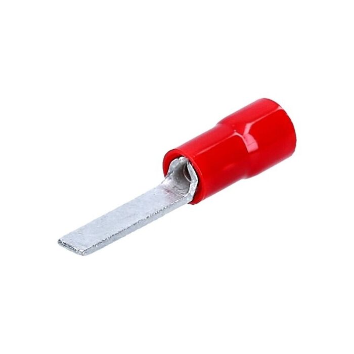 Flat Pin terminal 2mm pressing type, red 0,25-1,6 mm²