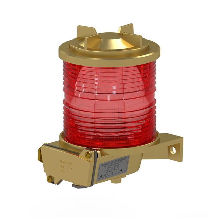 TEF 2870 Navigation light: Additional 360 deg. Red, P28S, 24V, Brass/Glass