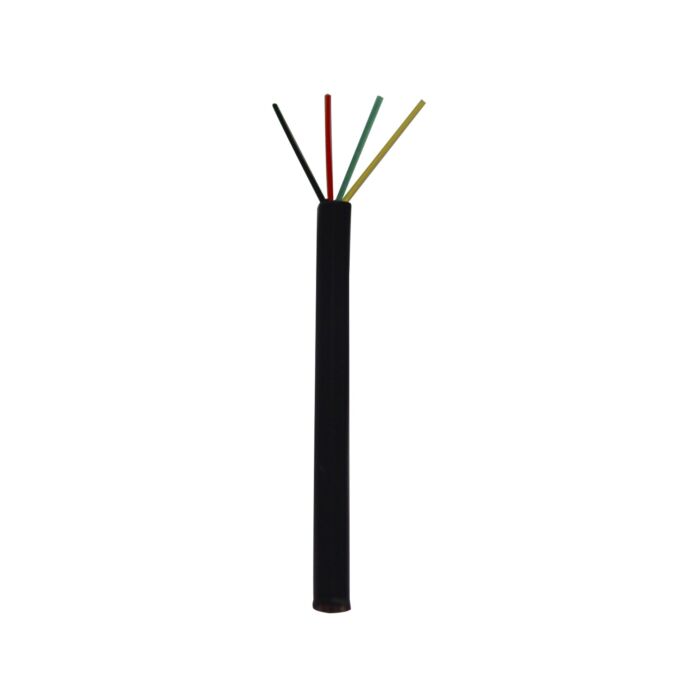 Telephone cable modulair 4 core flat 0,075 mm², Black
