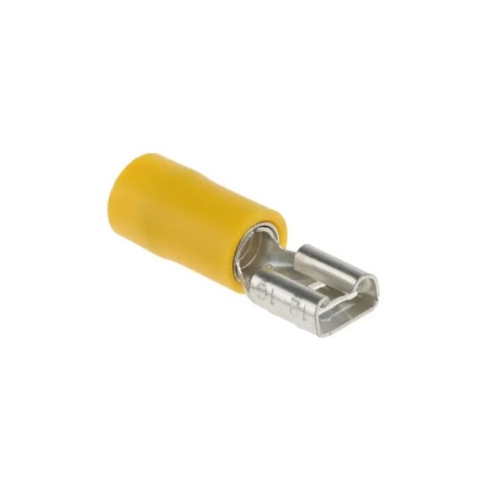 Female snap-on 6,3mm pressing type, yellow 2,7-6,6 mm²