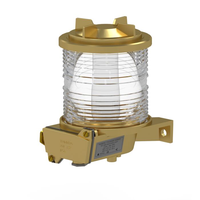 TEF 2870 Navigation light: Morse/Manoeuvre 360 deg. White, P28S, 230V, Brass/Glass